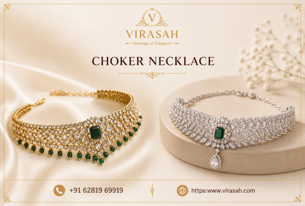 Elegant choker necklace for women styled with traditional and modern outfits