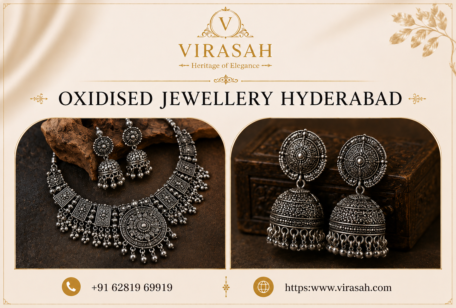 Premium oxidised necklace and jhumka jewellery collection in Hyderabad