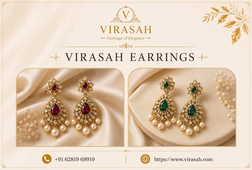 Virasah Earrings collection for weddings, parties and everyday styling