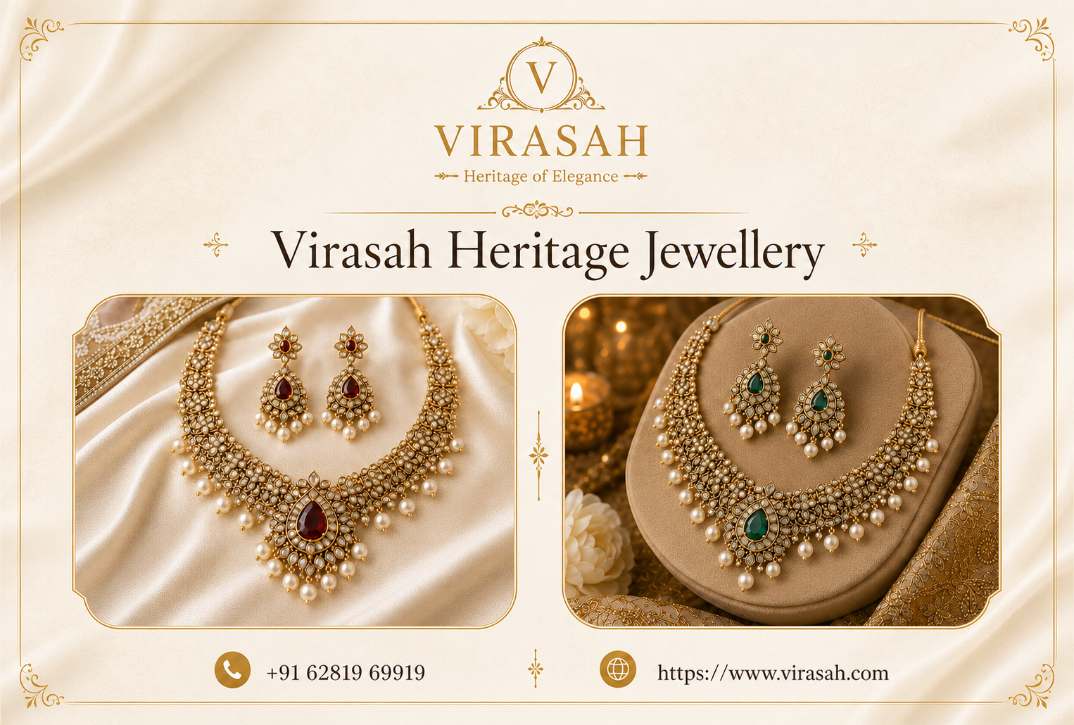 Elegant Indian heritage jewellery collection by Virasah