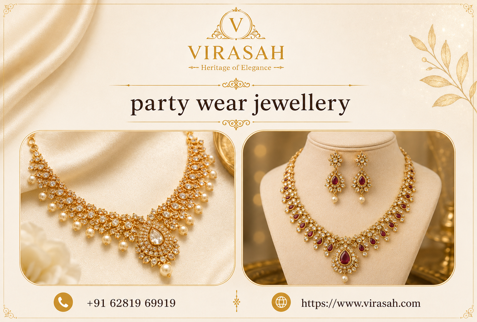 Elegant party wear jewellery collection by Virasah