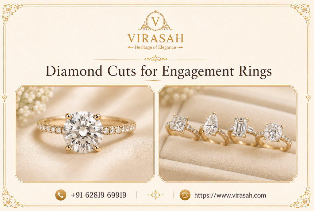Best Diamond Cuts for Engagement Rings including round, oval, princess and emerald styles