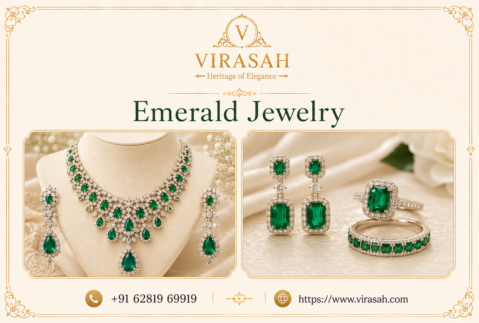 Emerald Jewelry designs for weddings and special occasions