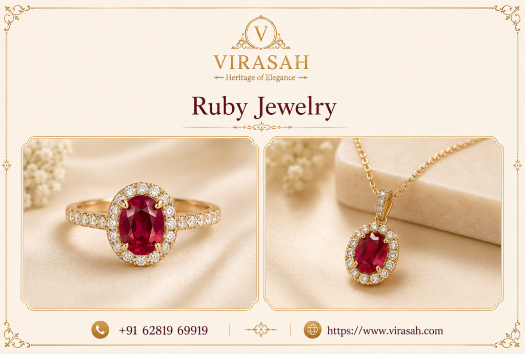 Elegant Ruby Jewelry including ruby rings, necklaces and earrings
