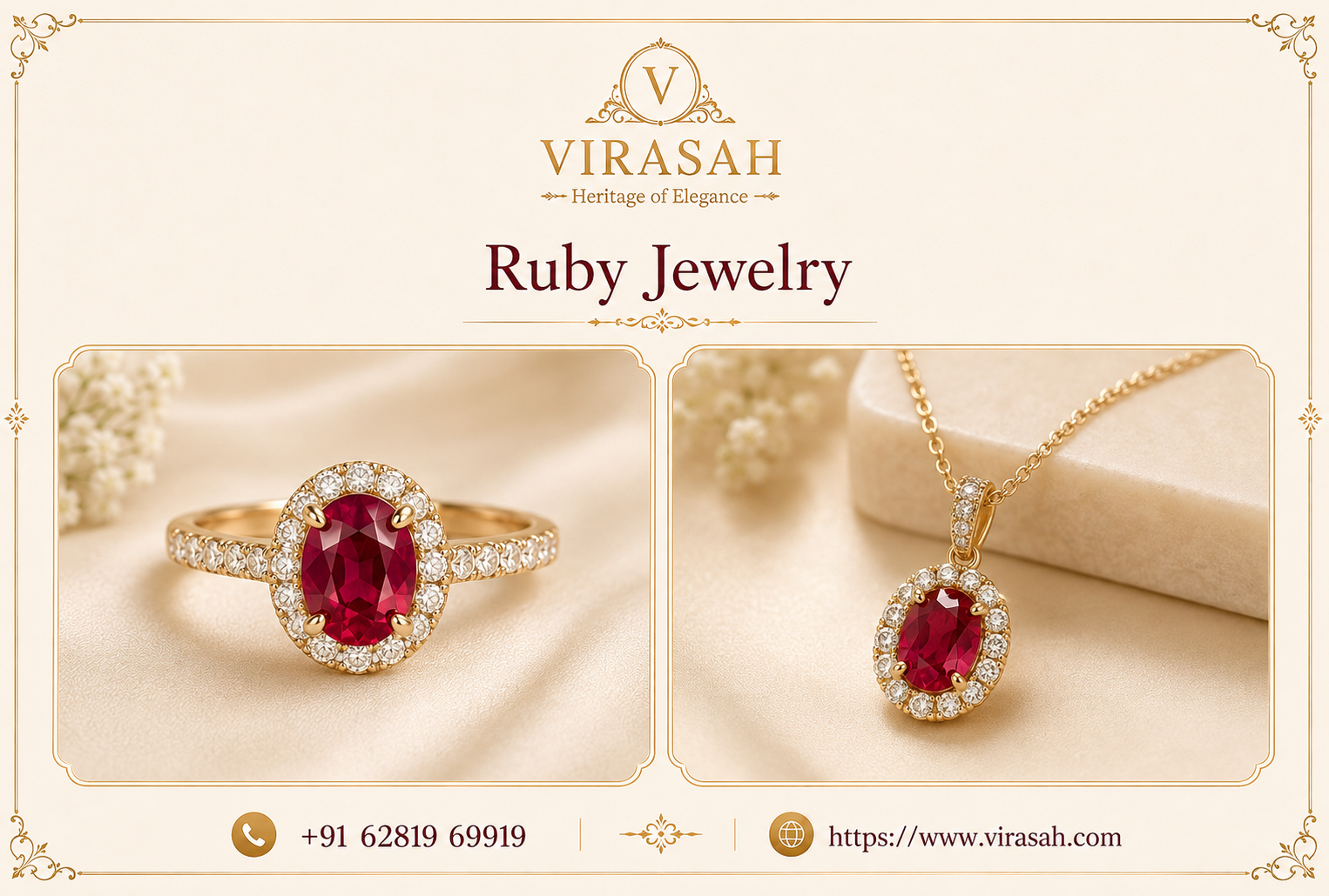 Ruby Jewelry Guide - ruby ring necklace and earrings