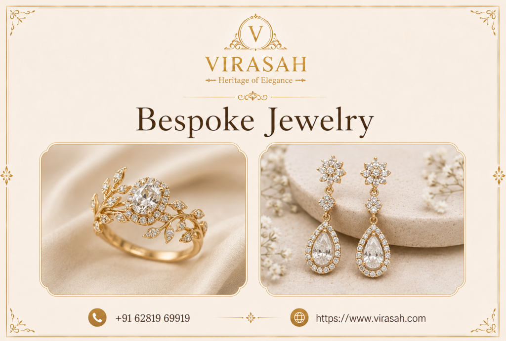 Bespoke Jewelry in India featuring handcrafted personalized gemstone jewelry by Virasah