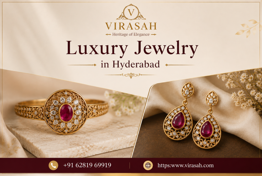 Luxury Jewelry in Hyderabad featuring premium gemstone and diamond jewelry by Virasah