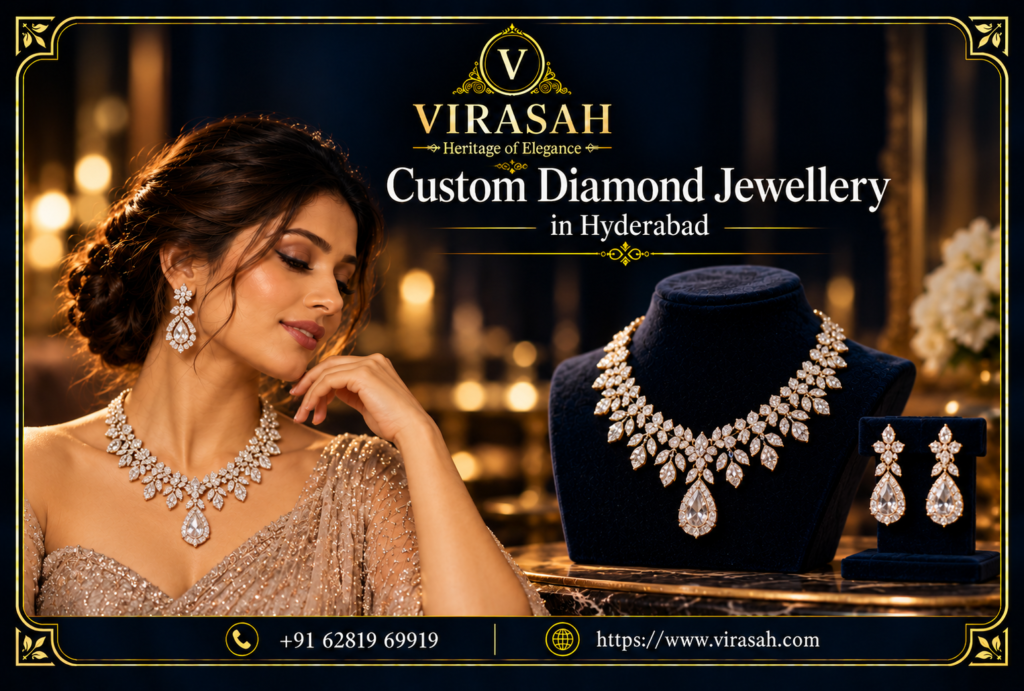 Custom Diamond Jewellery in Hyderabad designed from concept to final jewellery piece