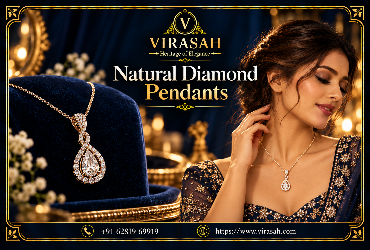 Natural Diamond Pendants elegant everyday jewellery designs