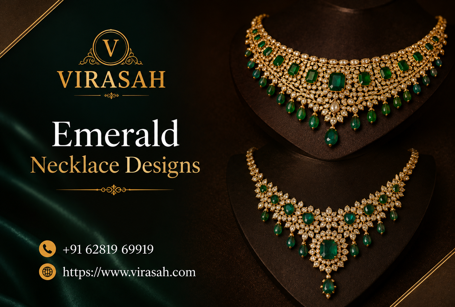 Emerald Necklace Designs for weddings and festive occasions