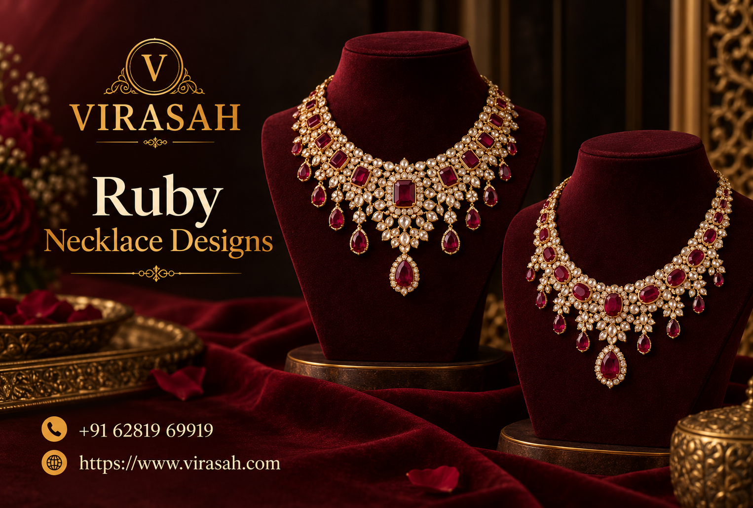 Ruby Necklace Designs for traditional and modern jewellery looks