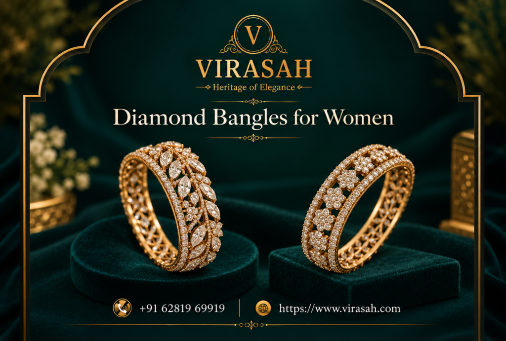 Diamond Bangles for Women featuring elegant luxury designs for weddings, daily wear and special occasions