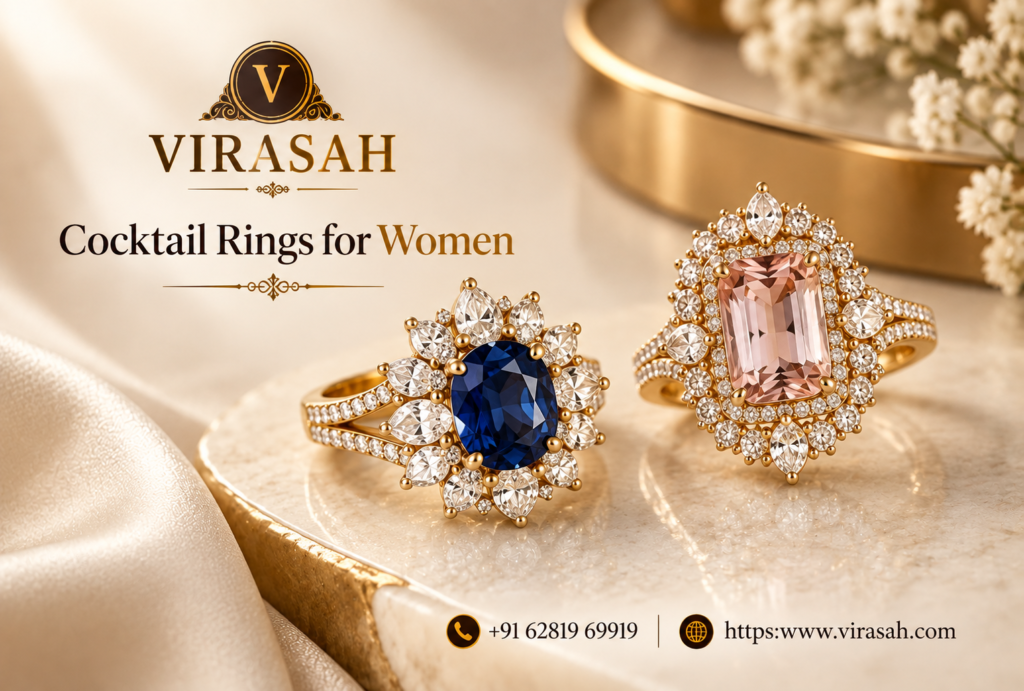Cocktail Rings for Women featuring elegant diamond and gemstone statement designs