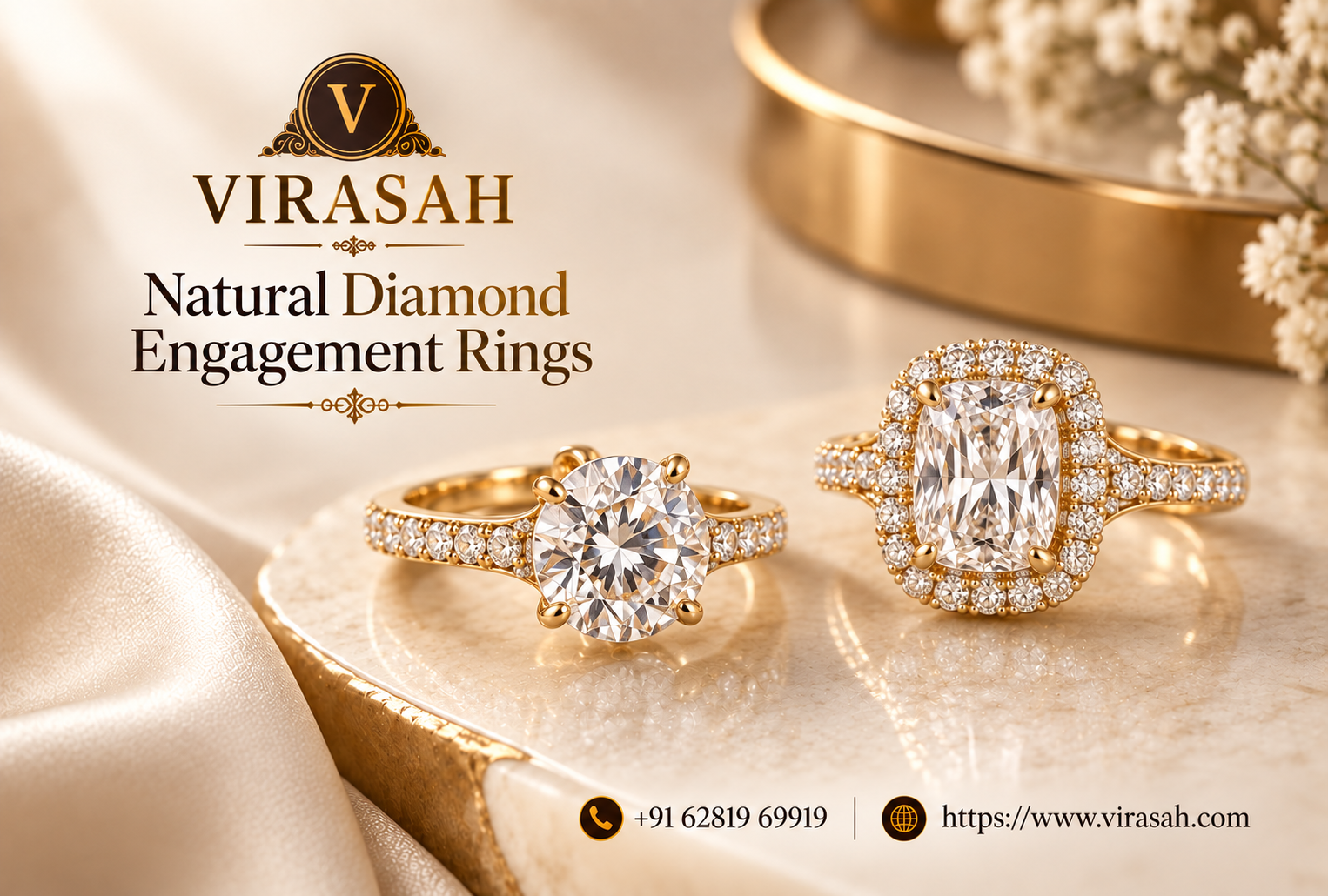 Natural Diamond Engagement Rings crafted with an elegant natural diamond solitaire setting