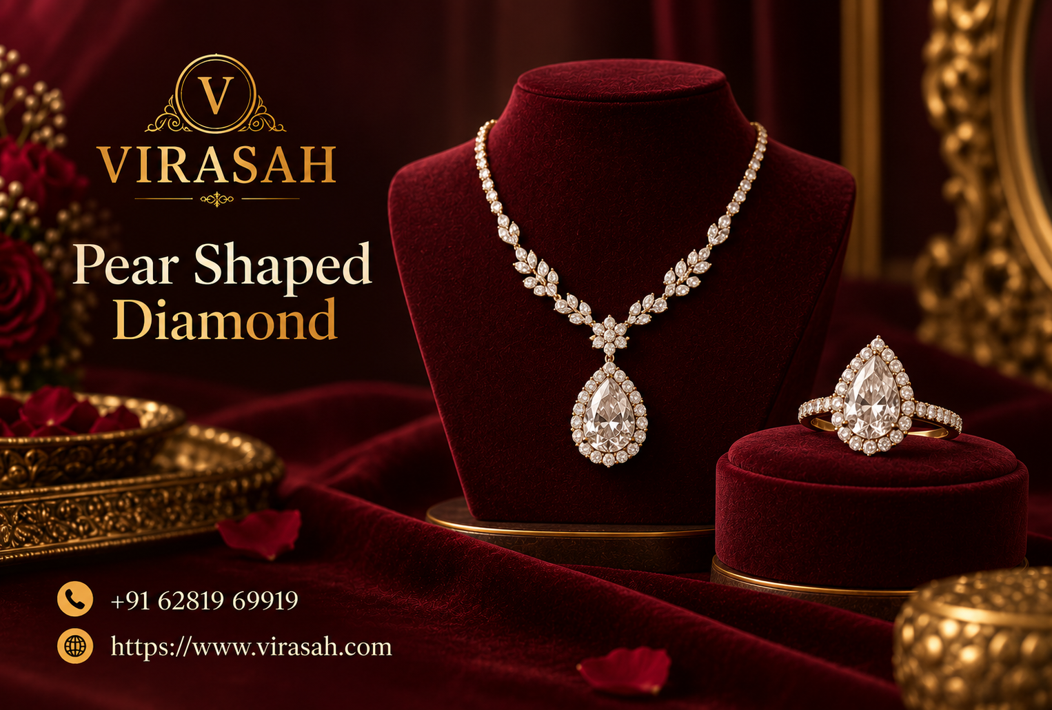 Pear Shaped Diamond proportion guide showing length, width, shoulders, wings and point
