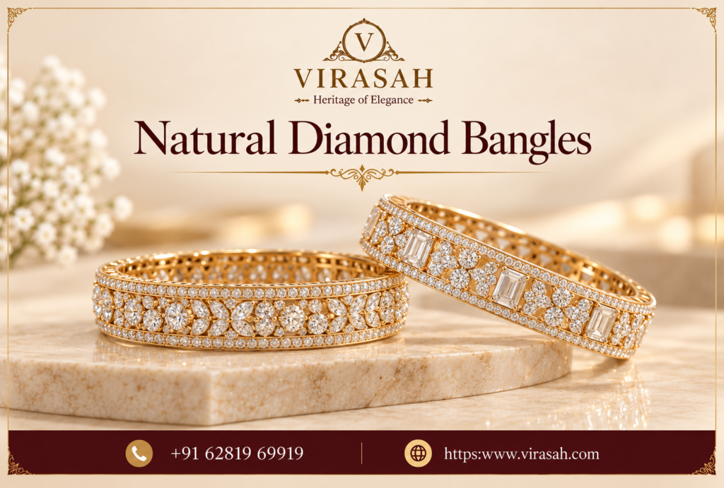 Natural Diamond Bangles for weddings and celebrations by Virasah